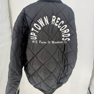 VTG Quilted Black Zip-Up Bomber Jacket from Uptown Record sz 2XL